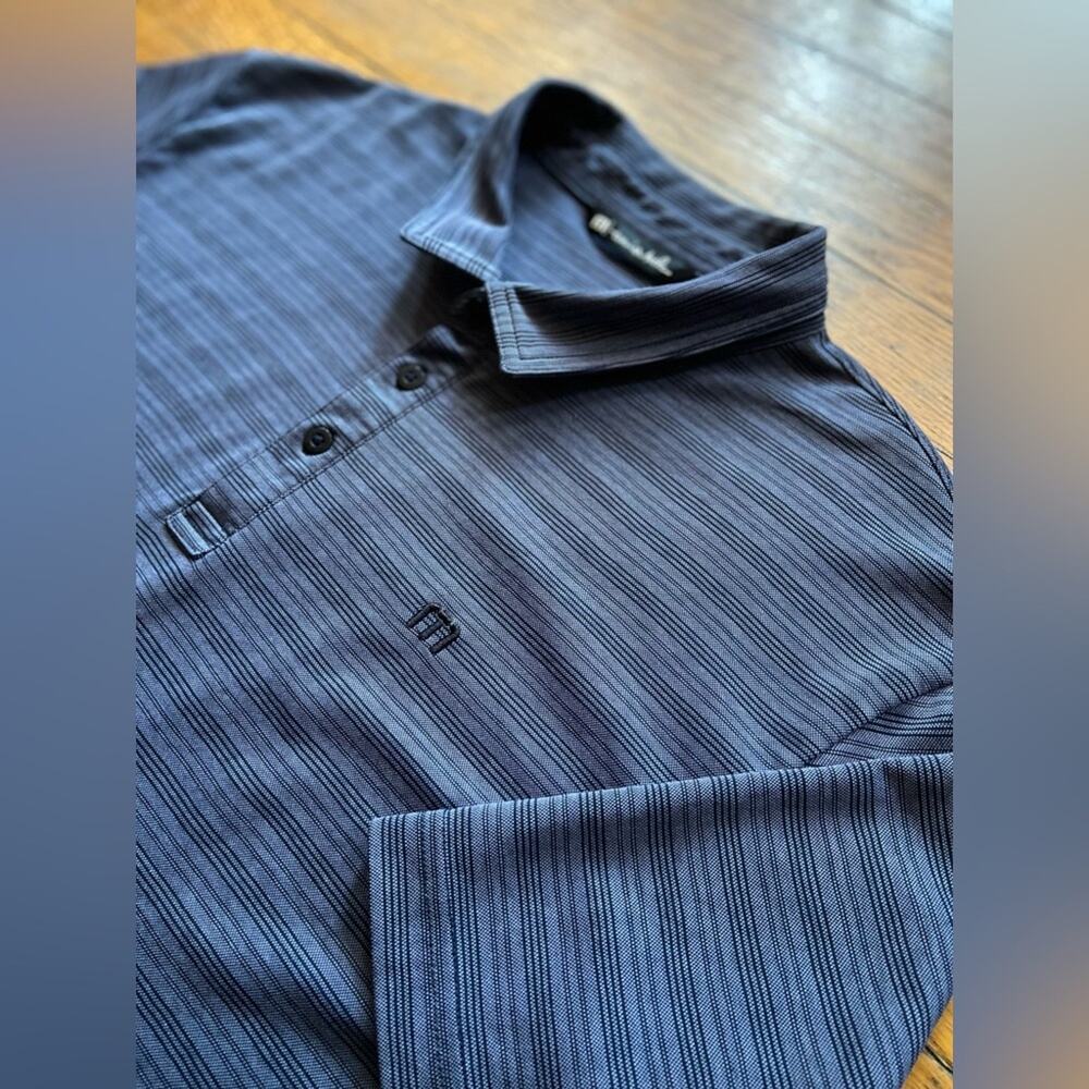 TRAVIS MATHEW Grey Striped Lightweight Performance Polo sz XL